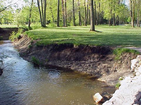 Troy, Michigan - Streambank Stabilization: BEFORE